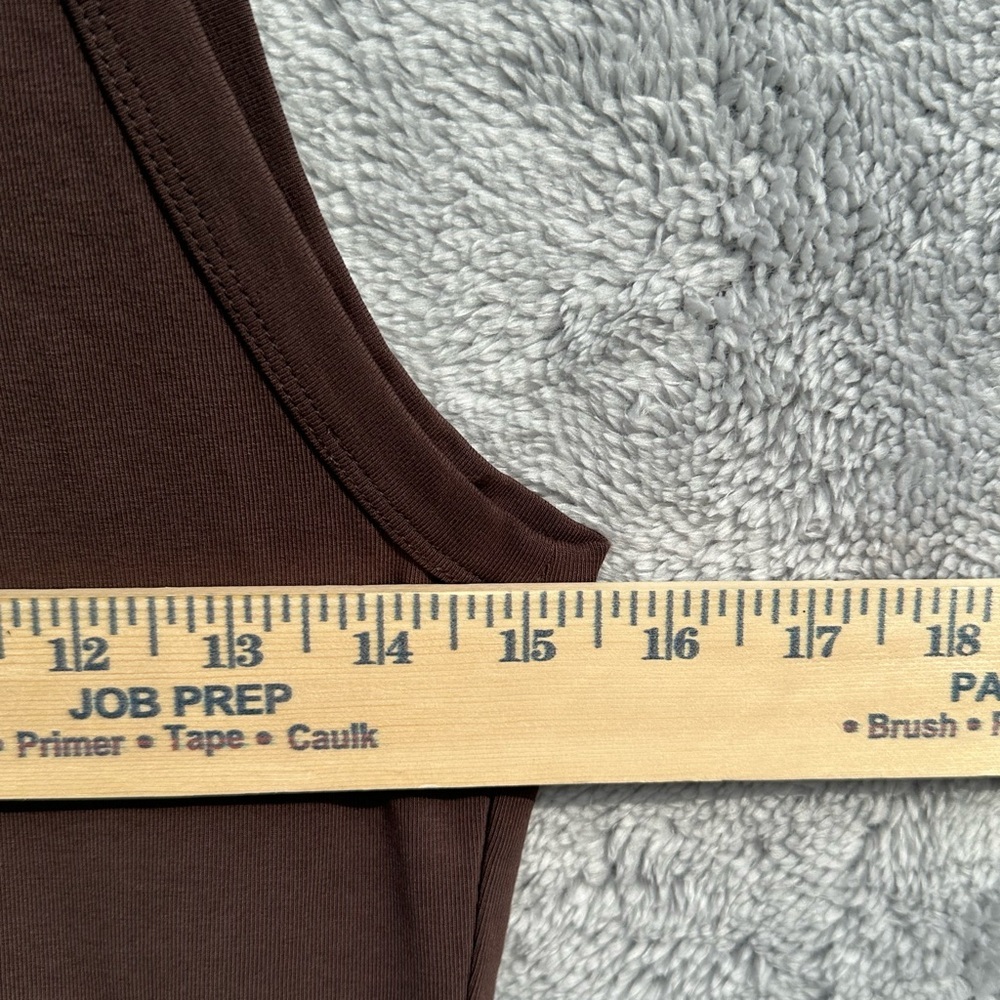 Aritzia TNA Organic Cotton Mini Tank Dress Brown Sleeveless Bodycon Size M - Picture 5 of 9